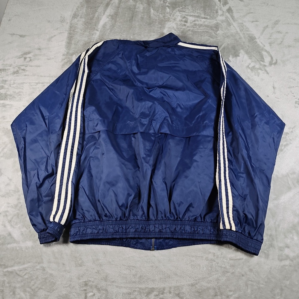 Vintage Adidas Windbreaker Mens Large Blue White Striped Track Jacket Skater Y2K - Picture 2 of 9